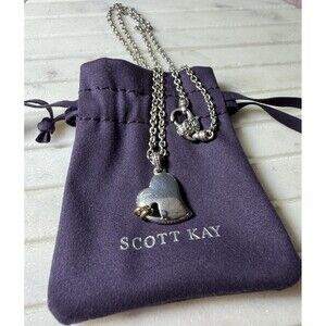 Scott Kay Artiste 925 Sterling Silver 14K Gold Rings Heart Pendant Necklace